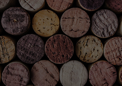 Wine Corks Lined Up and Stacked