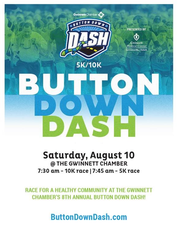 Button Down Dash Poster - 5K/10K Saturday, August 10