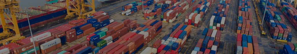 Dock with many cargo containers