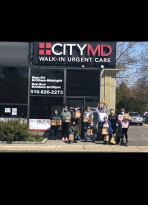 CITYMD Urgent Care staff receives facials in bags