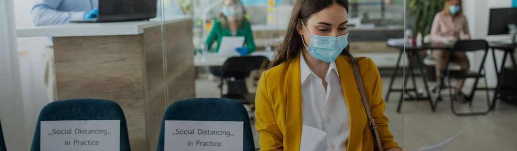 Person in Waiting Room in Medical Office