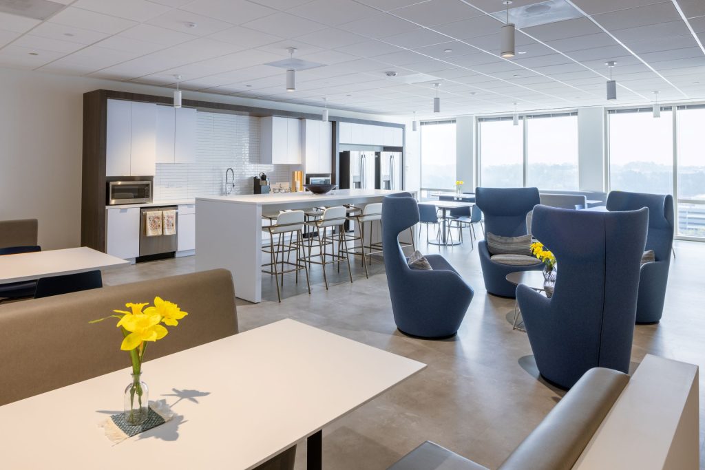 EPIC office kitchen with appliances and seating