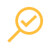 Magnifying glass icon with check mark