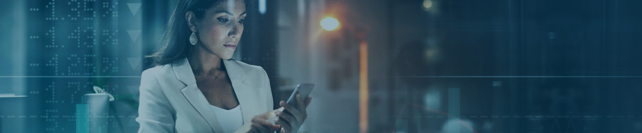 Woman using photo and reviewing financial data