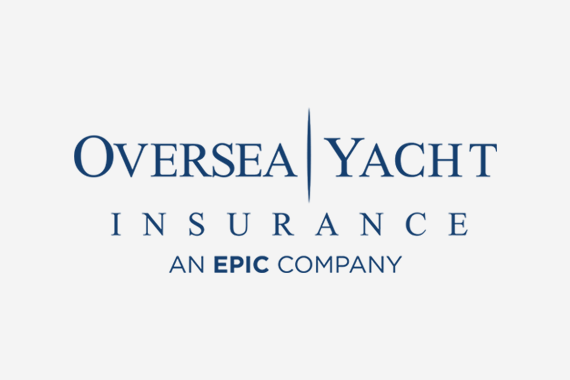 Oversea Yacht logo in blue with background