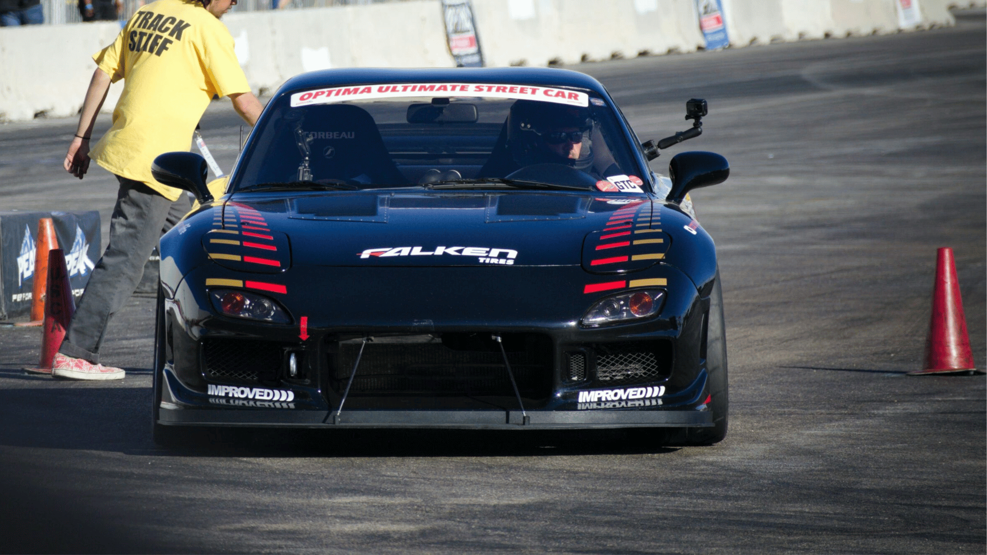 Race car at a pit stop