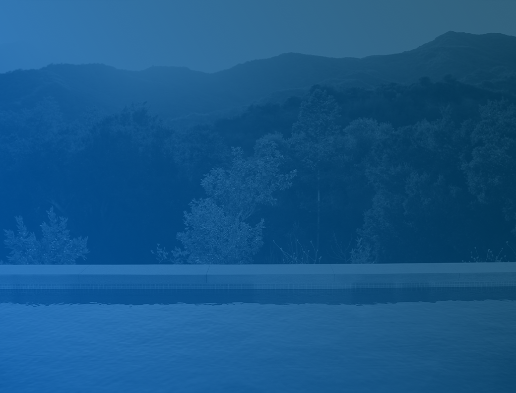 pool with a view of trees and mountains