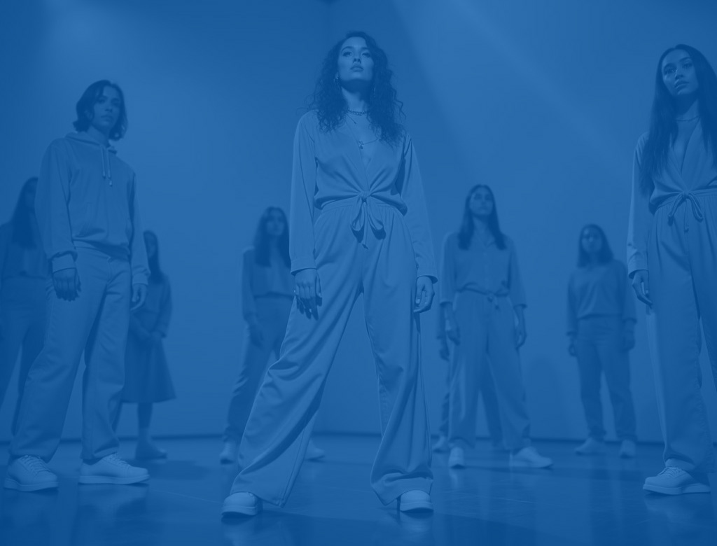 group of standing women in relaxed and athlete wear