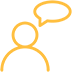 person with speech bubble icon
