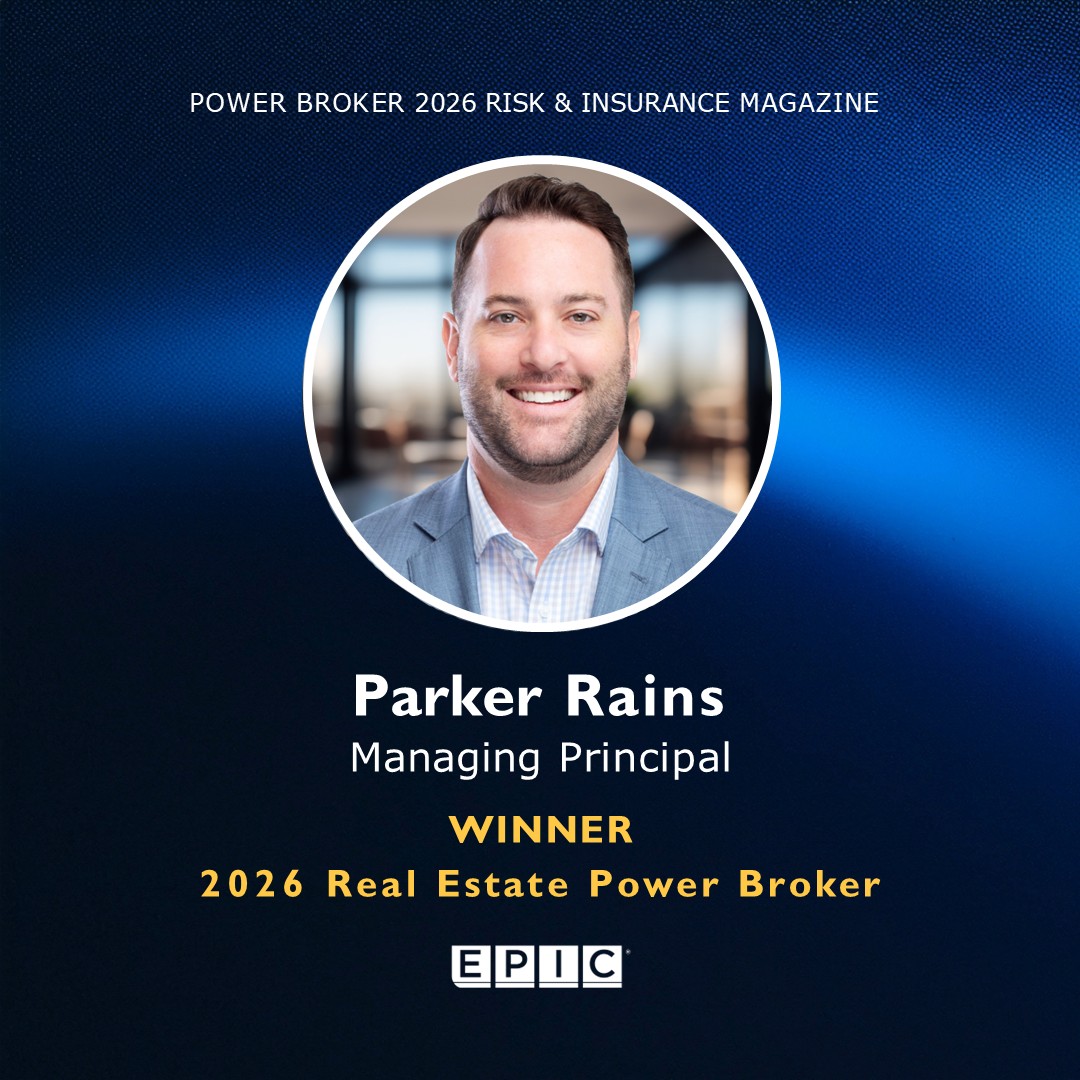 Badge recognizing Parker Rains, Managing Principal, as a winner of 2026 Real Estate Power Broker