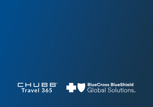 decorative tile with Chubb Travel 365 logo