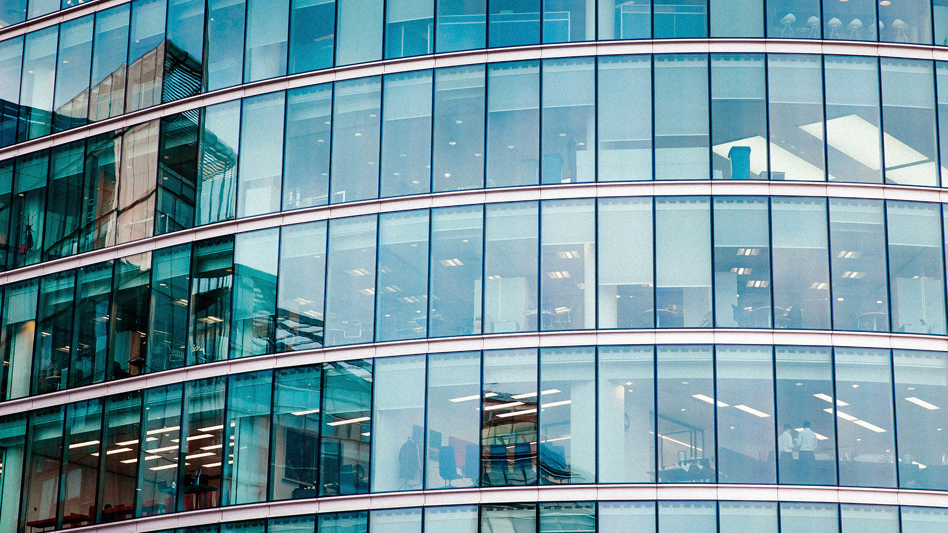 external view of reflective glass building