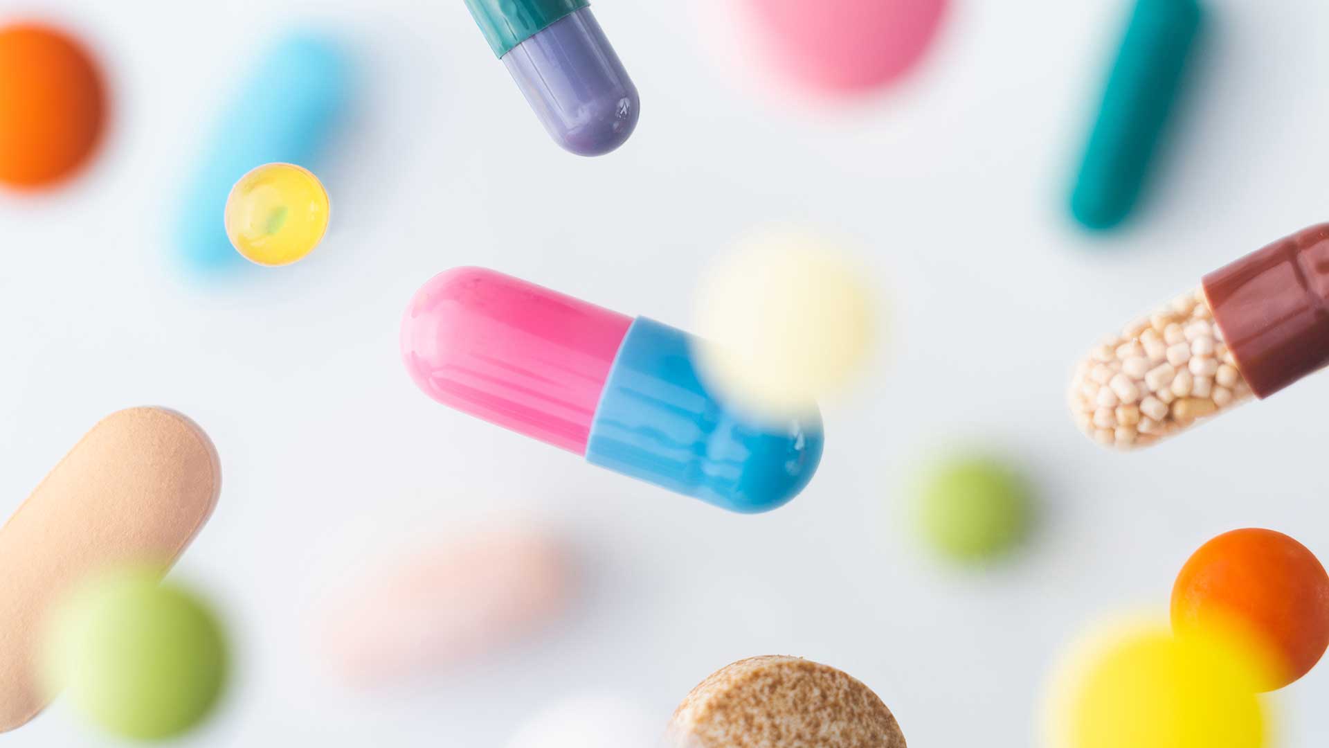 colorful pills and caplets