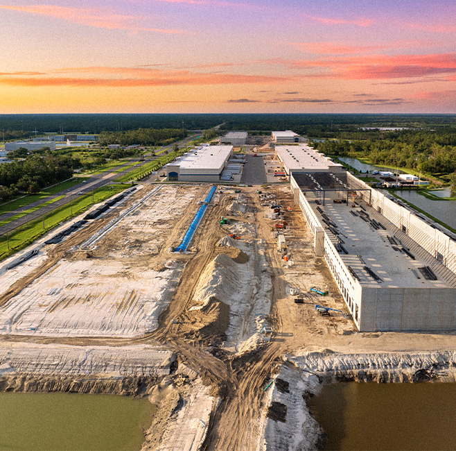 aerial view of construction
