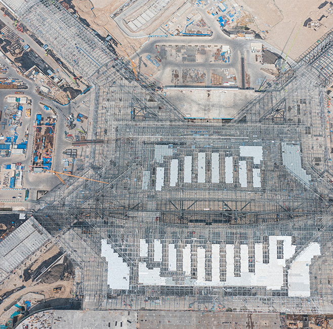 aerial view of construction
