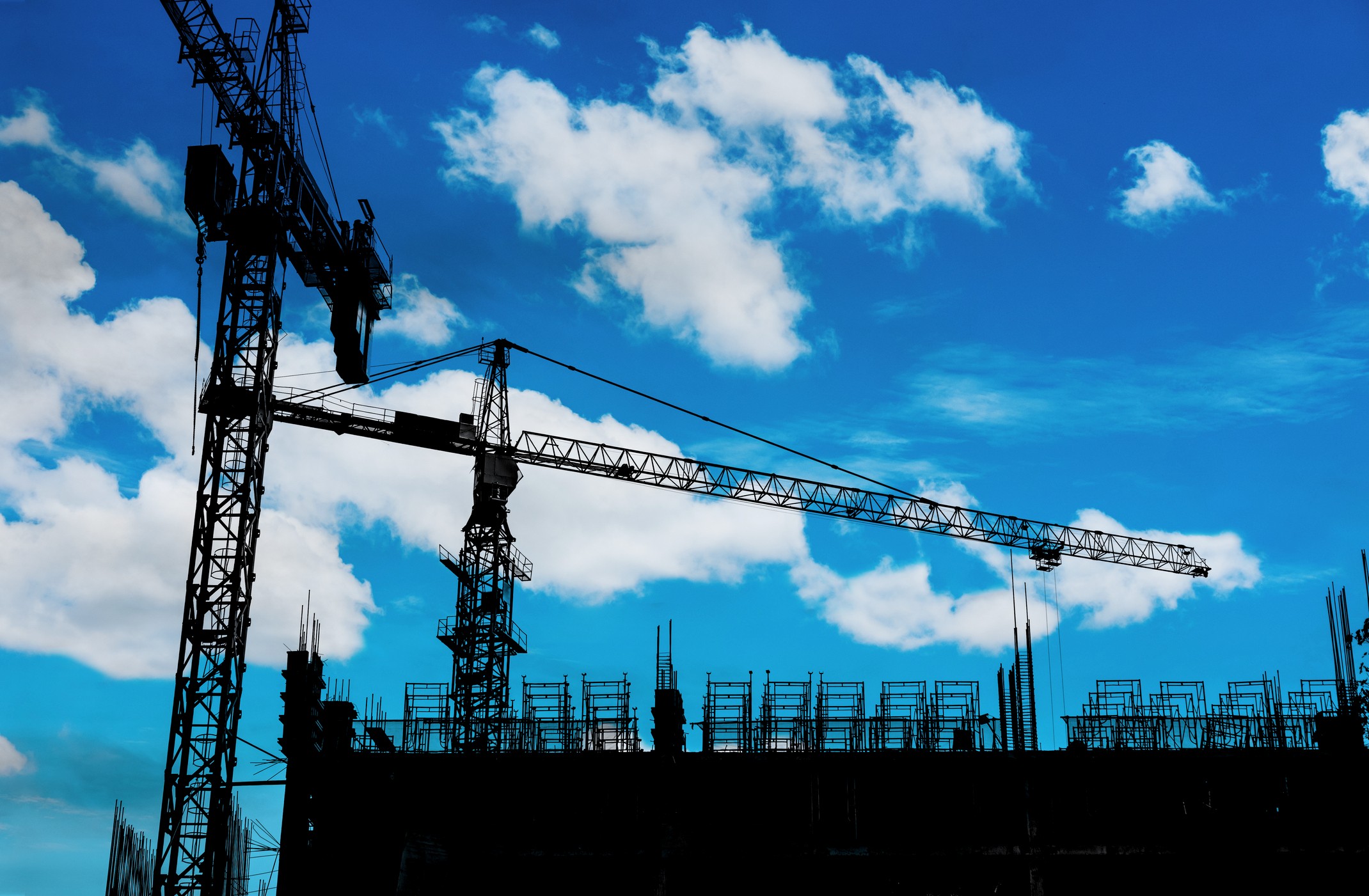construction cranes in operation