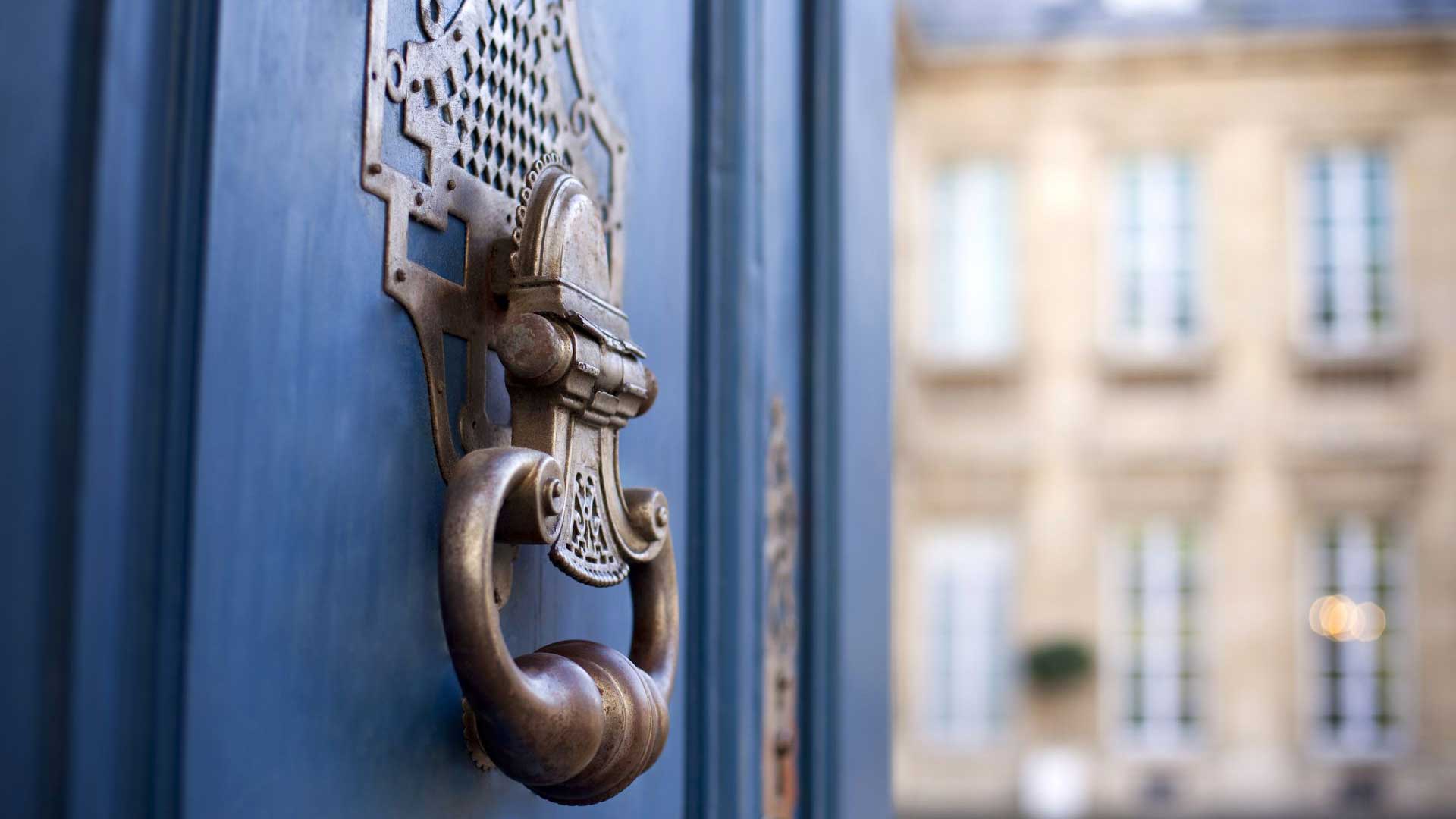 large brass door knocker