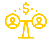 weighing finance options on scales icon