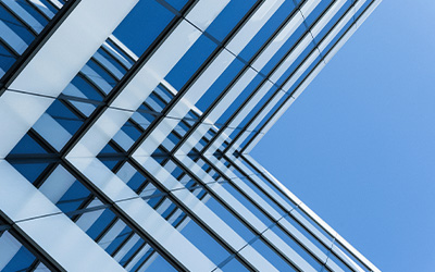 decorative; angled beams converging at wide angles