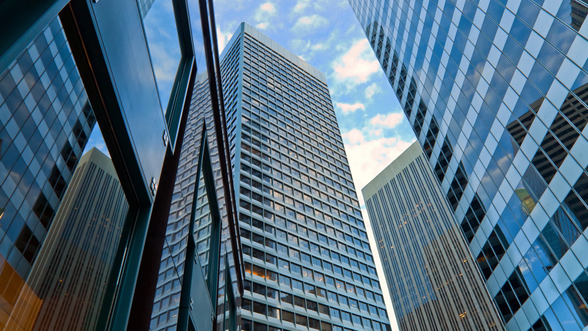 view of skyscrapers from the ground