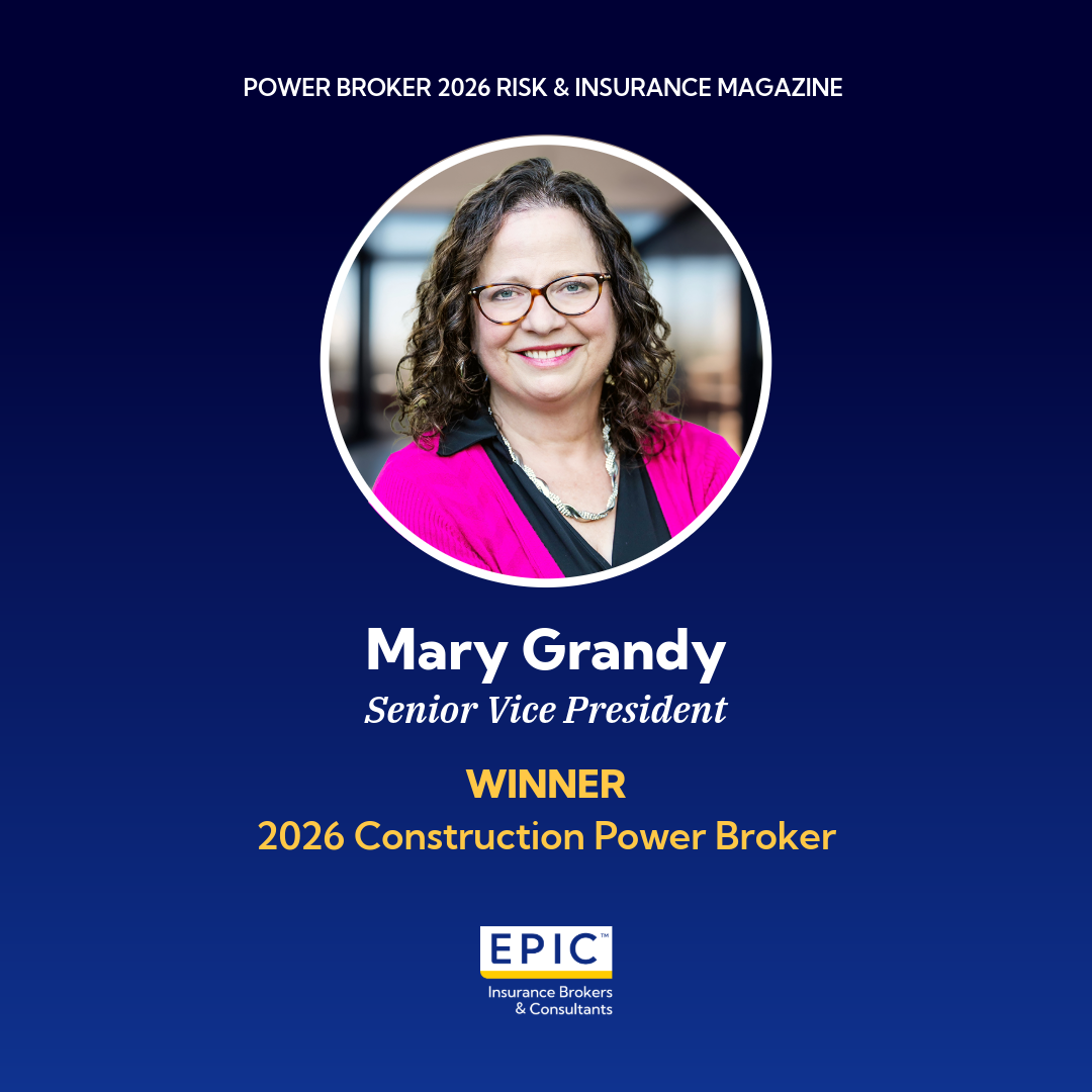 Badge recognizing Mary Grandy, Managing Principal, as a winner of 2026 Construction Power Broker